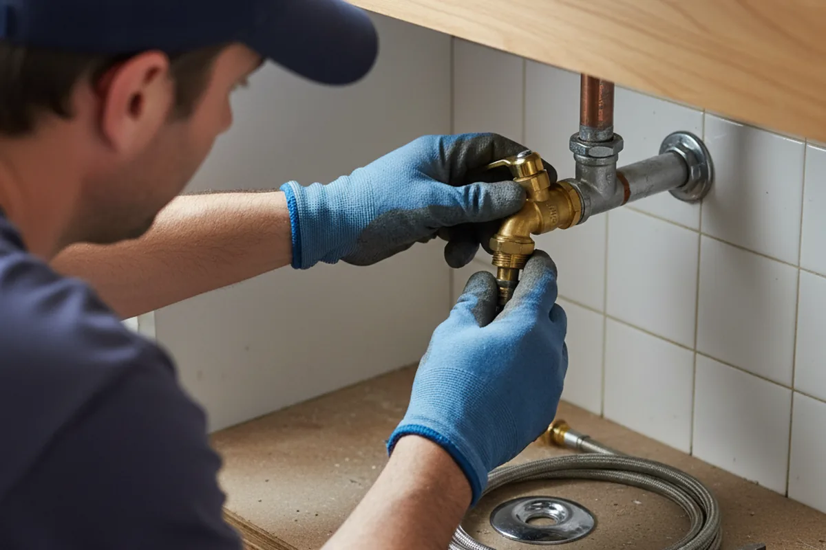 Shutoff valve and fitting work during Emergency Plumbing in Foley